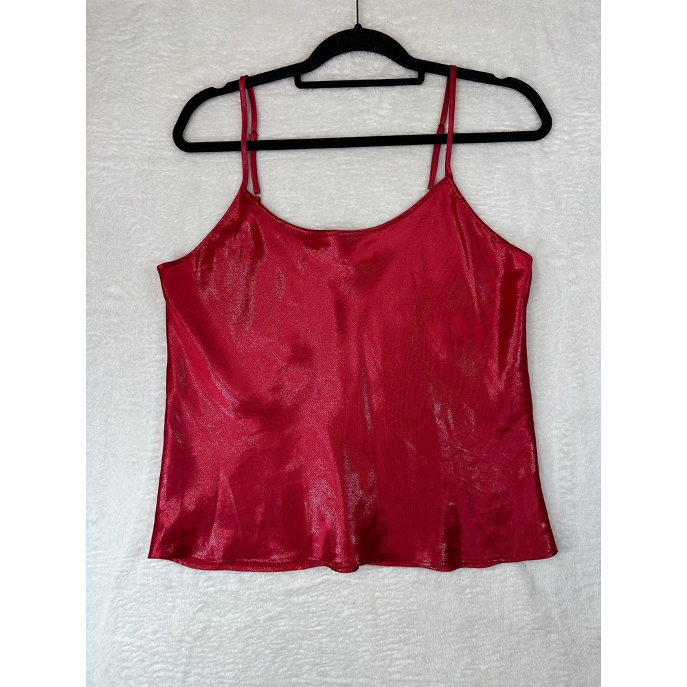 Gilligan & O'Malley Cami Top Womens Medium Red Shimmer Adjustable Straps